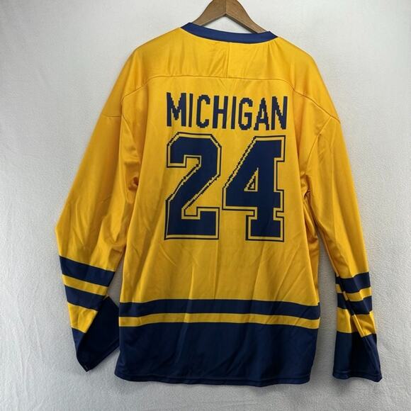 Michigan Hockey Jersey Men's Large Yellow Blue SGA Yost Arena Stadium 2024 Maize - Picture 7 of 8